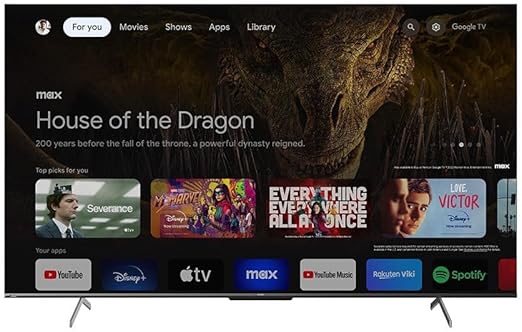 تلفزيون ذكي 4K بدون إطار 65 بوصة مع ريسيفر مدمج من شارب، 4T-C65FL6EX